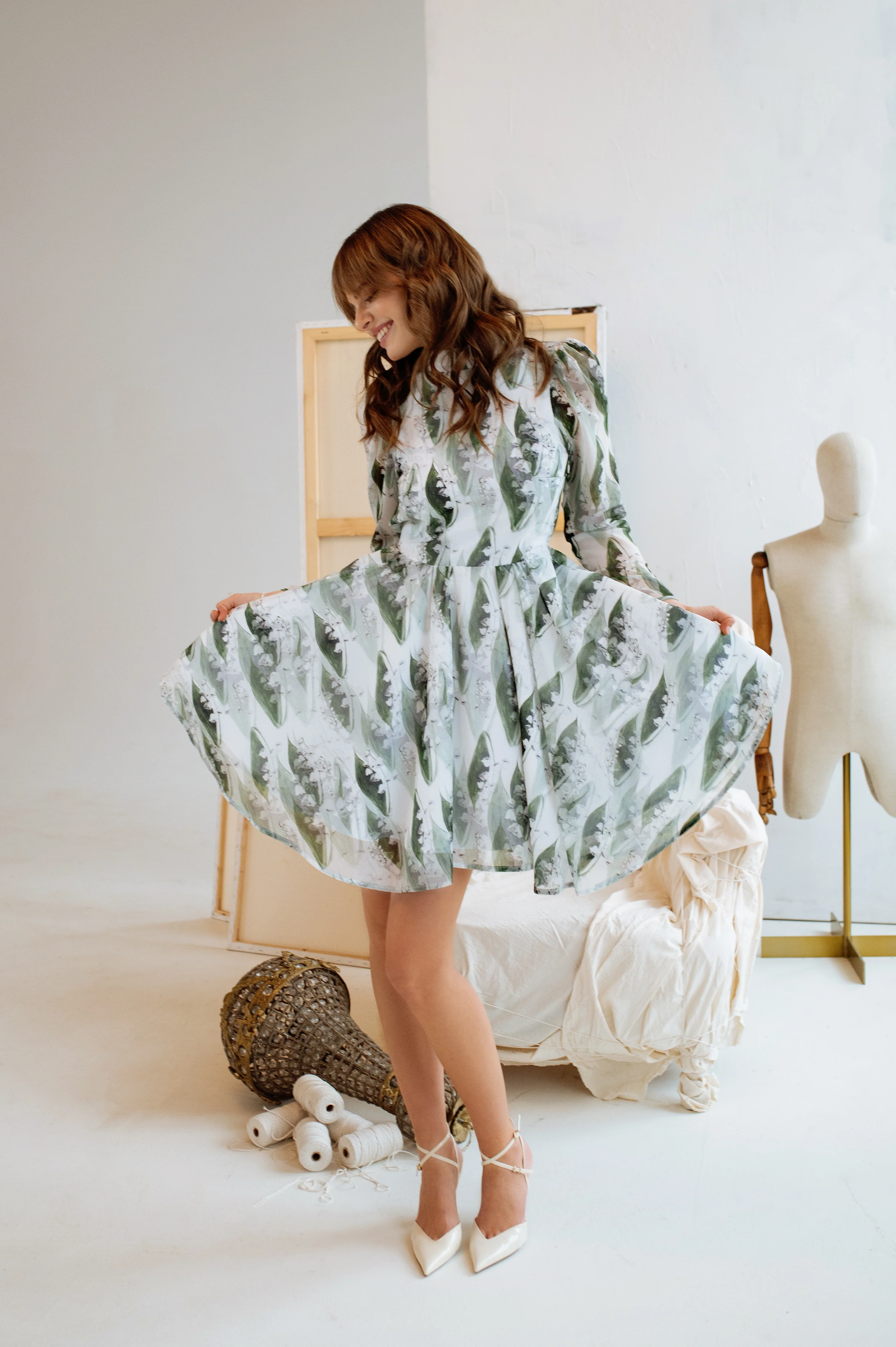 Backless Dress with Floral Print | Lily of the Valley - Image 5