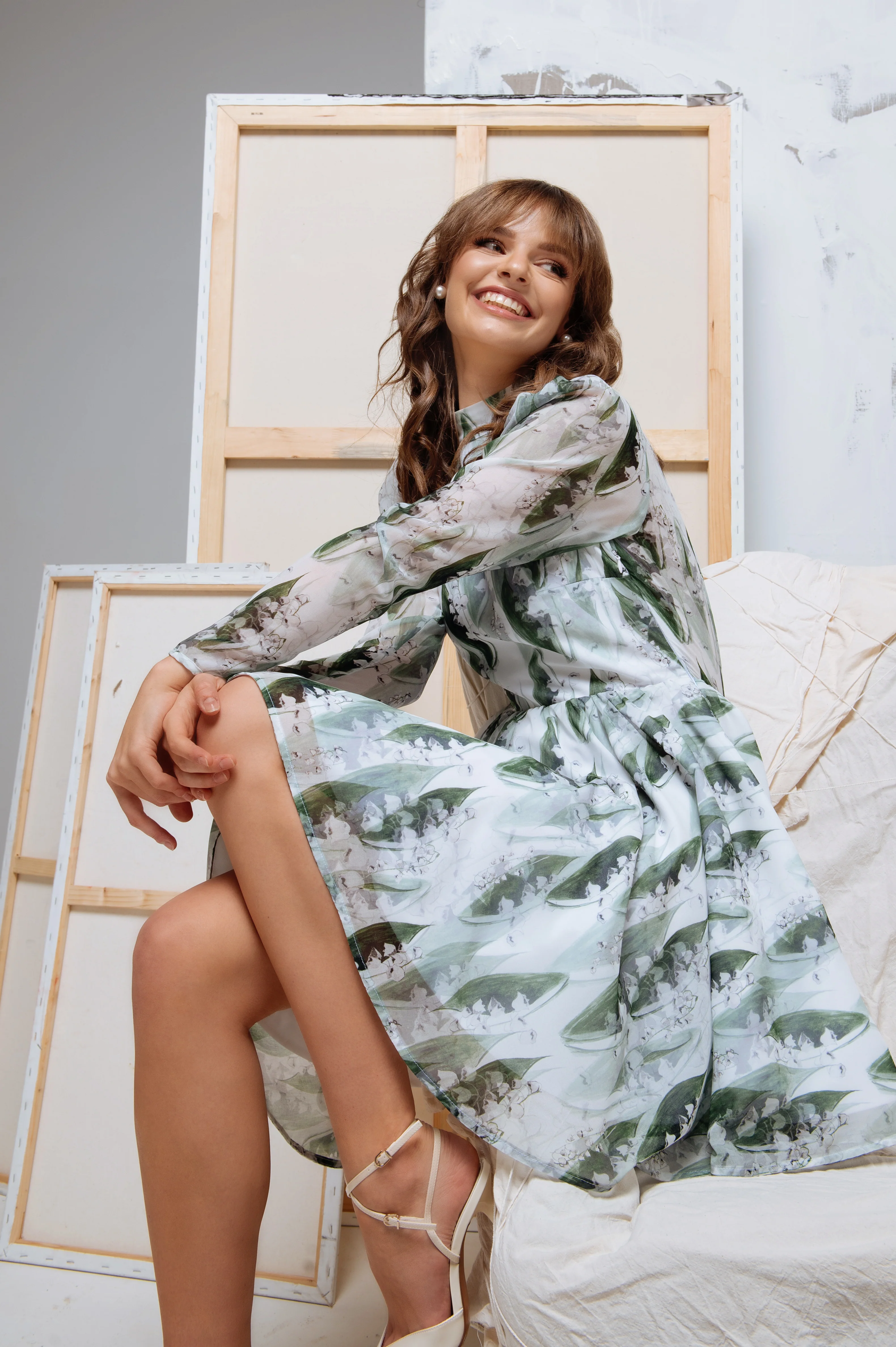 Backless Dress with Floral Print | Lily of the Valley - Image 7