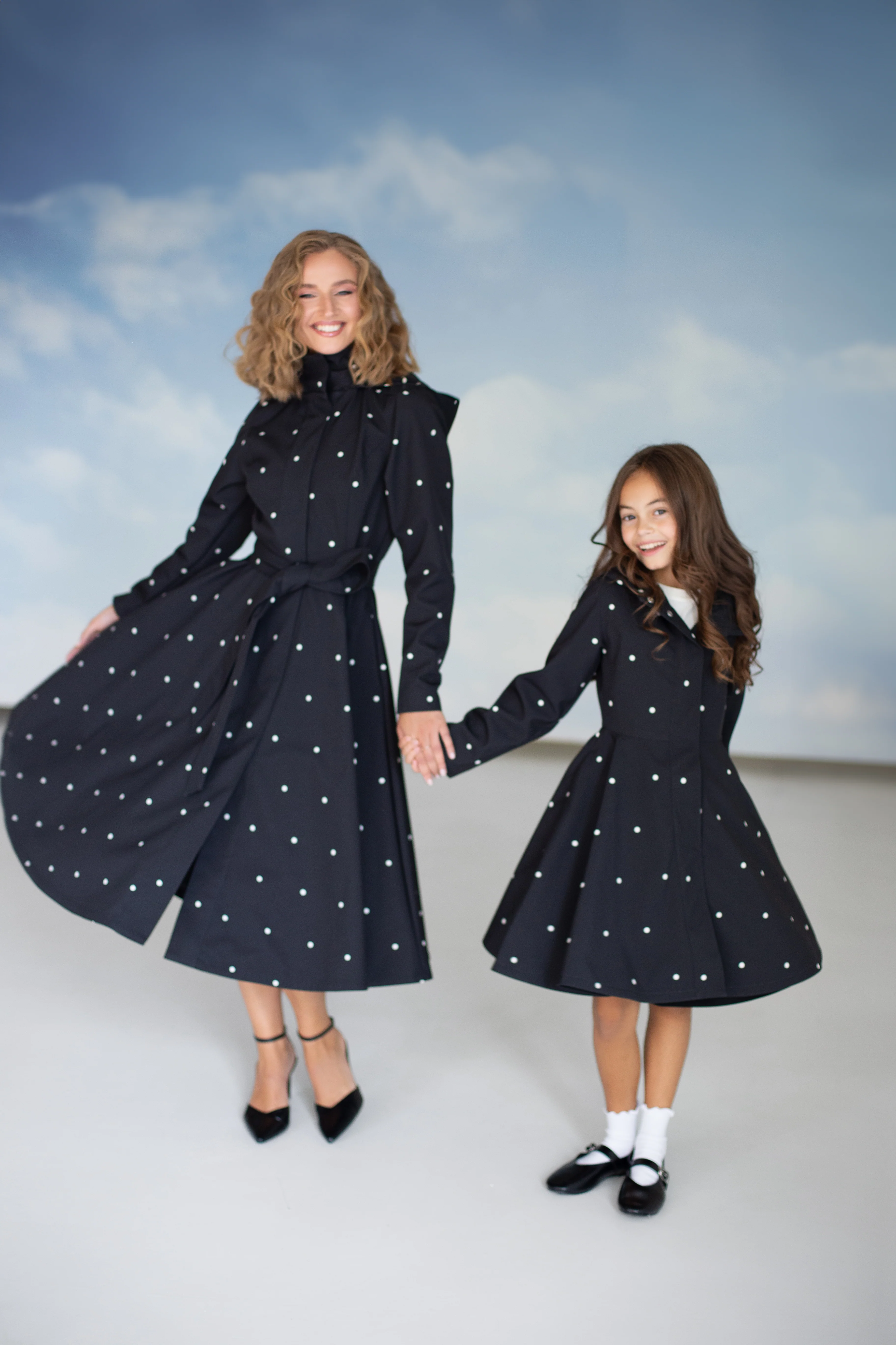 Black Coat for Girls with Polka Dots | Timeless Polka Dots - Image 7