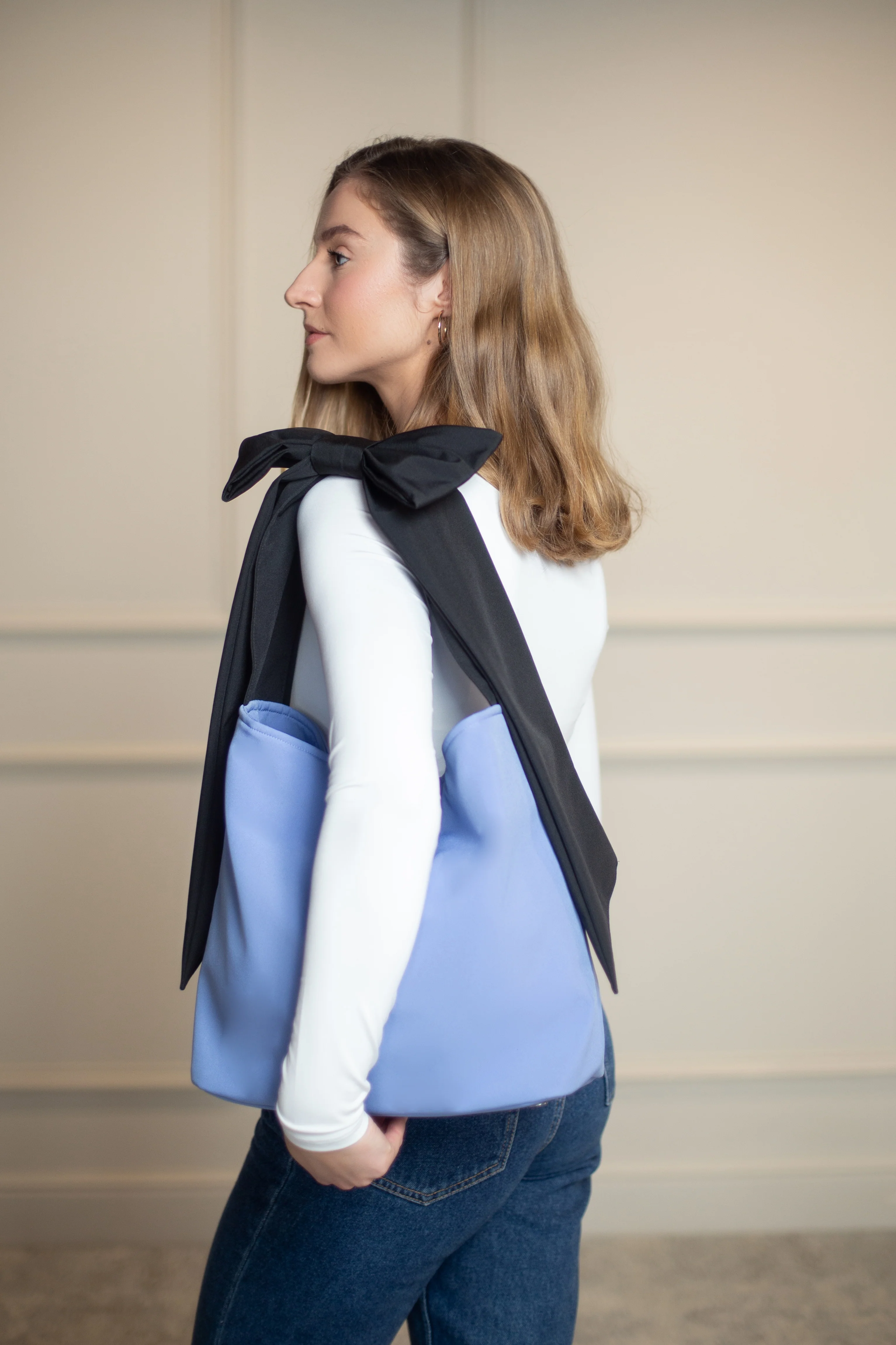 Bow Tote Bag | Blue Cloud - Image 2