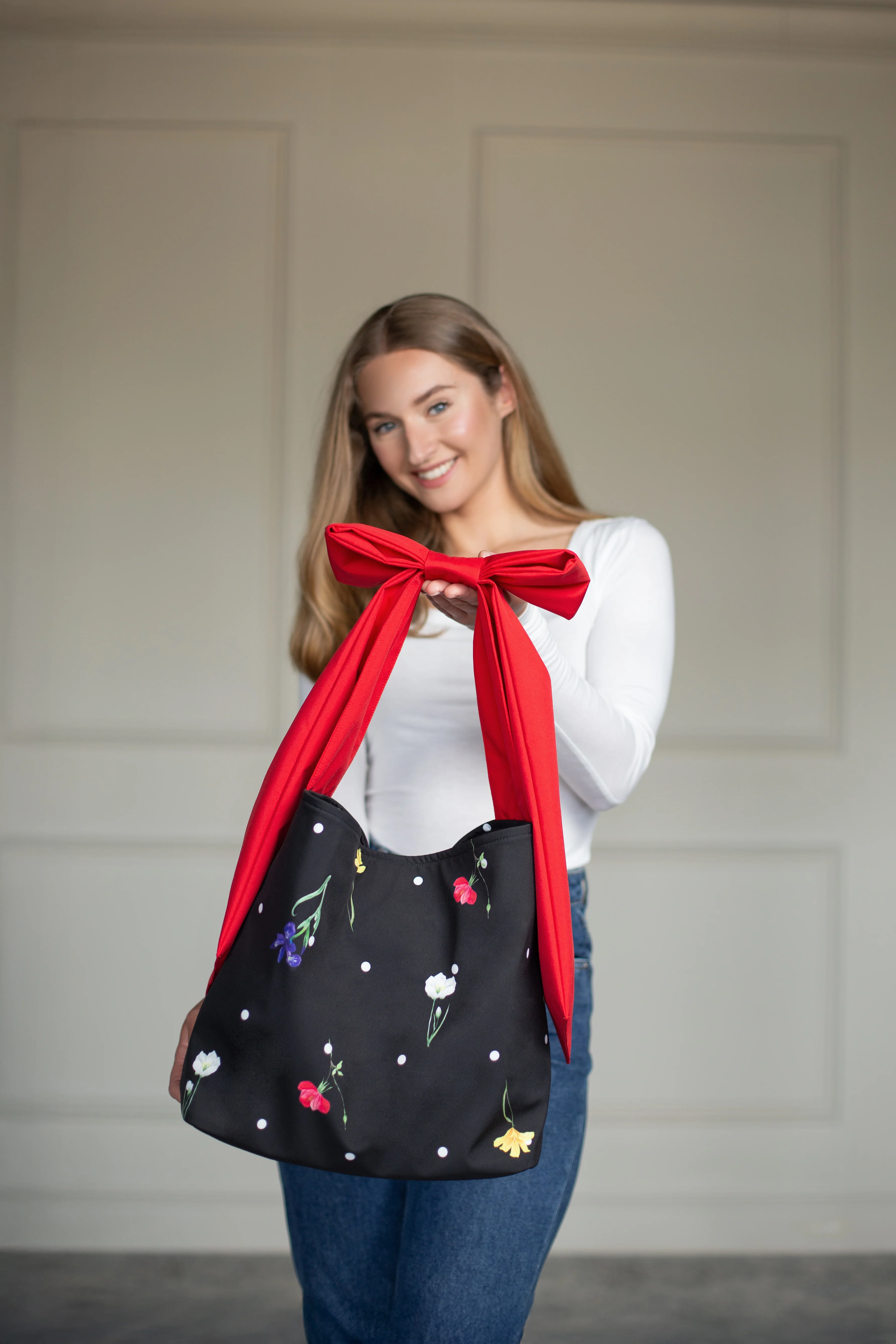 Bow Tote Bag | Cosmic Bloom - Image 2