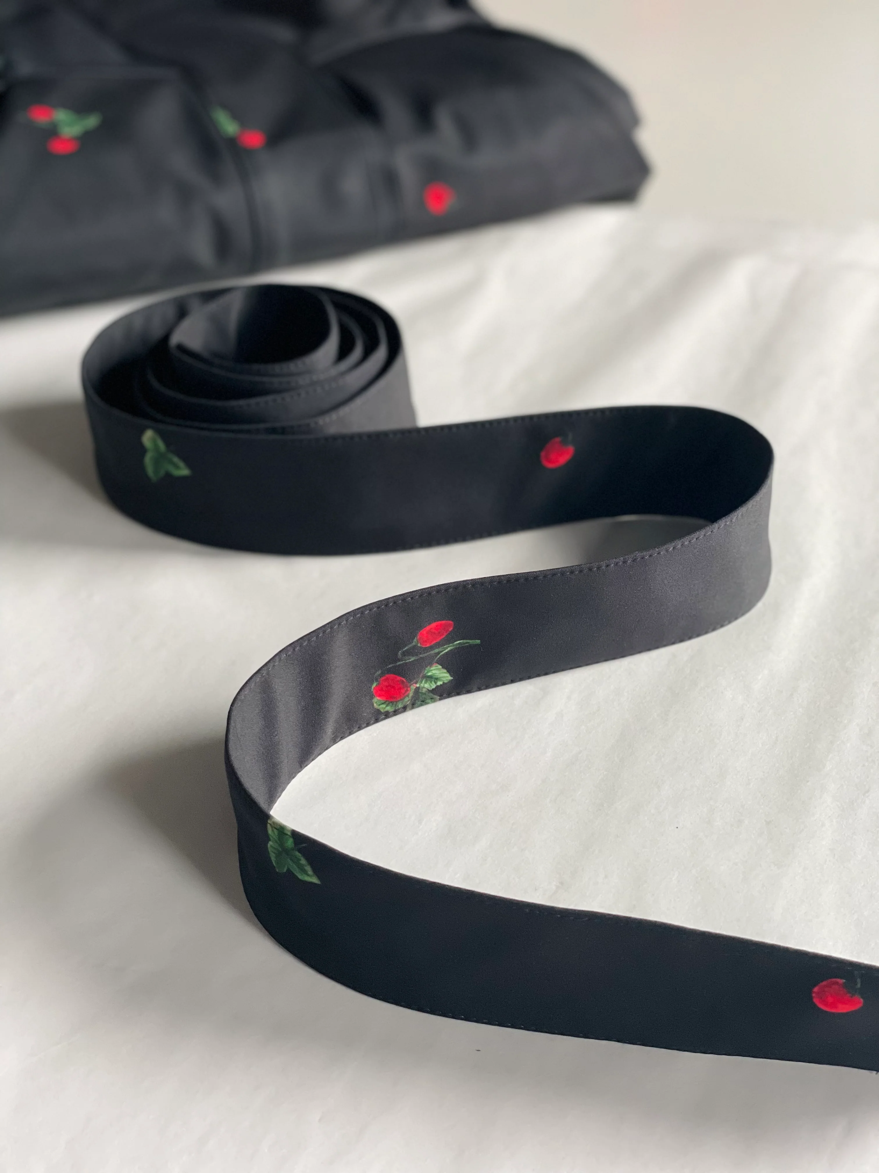 Black Belt with Cute Strawberry Print | Wild Strawberry - Image 2
