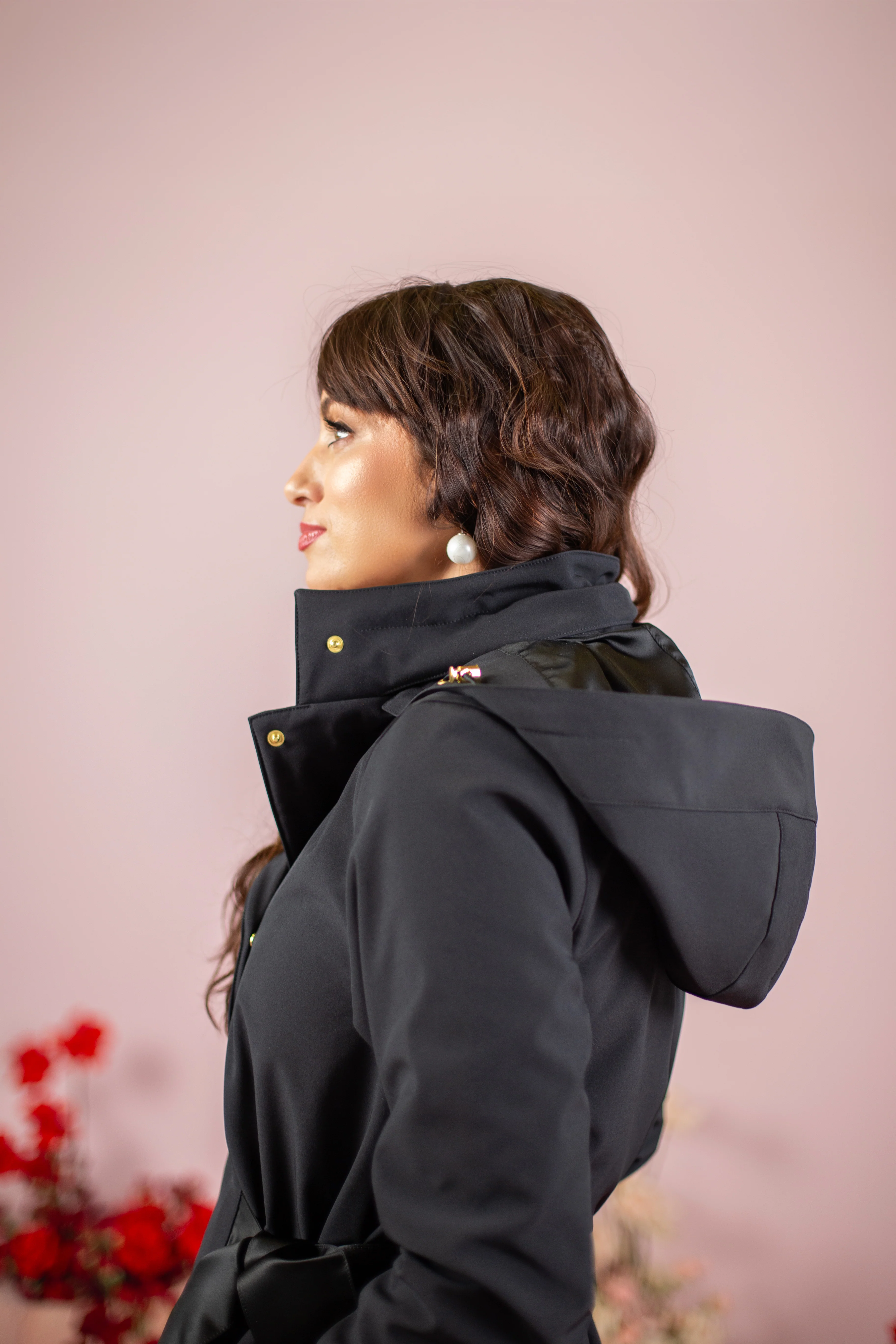Double Breasted Coat with Trapeze Cut with a Bow | Luxurious Bow - Image 7