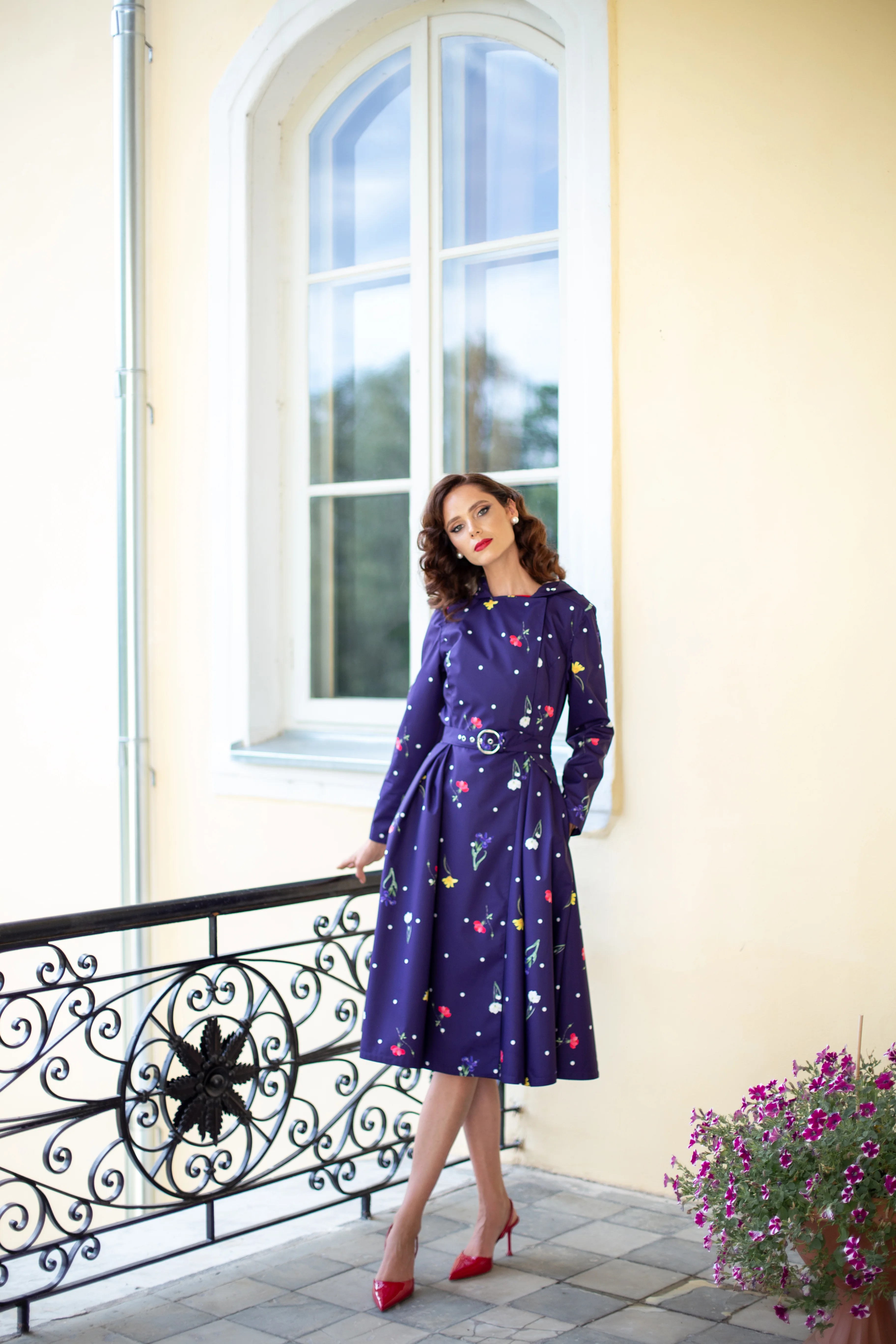 Double Breasted Trench Coat for Spring in Violet | Violet Bloom - Image 3