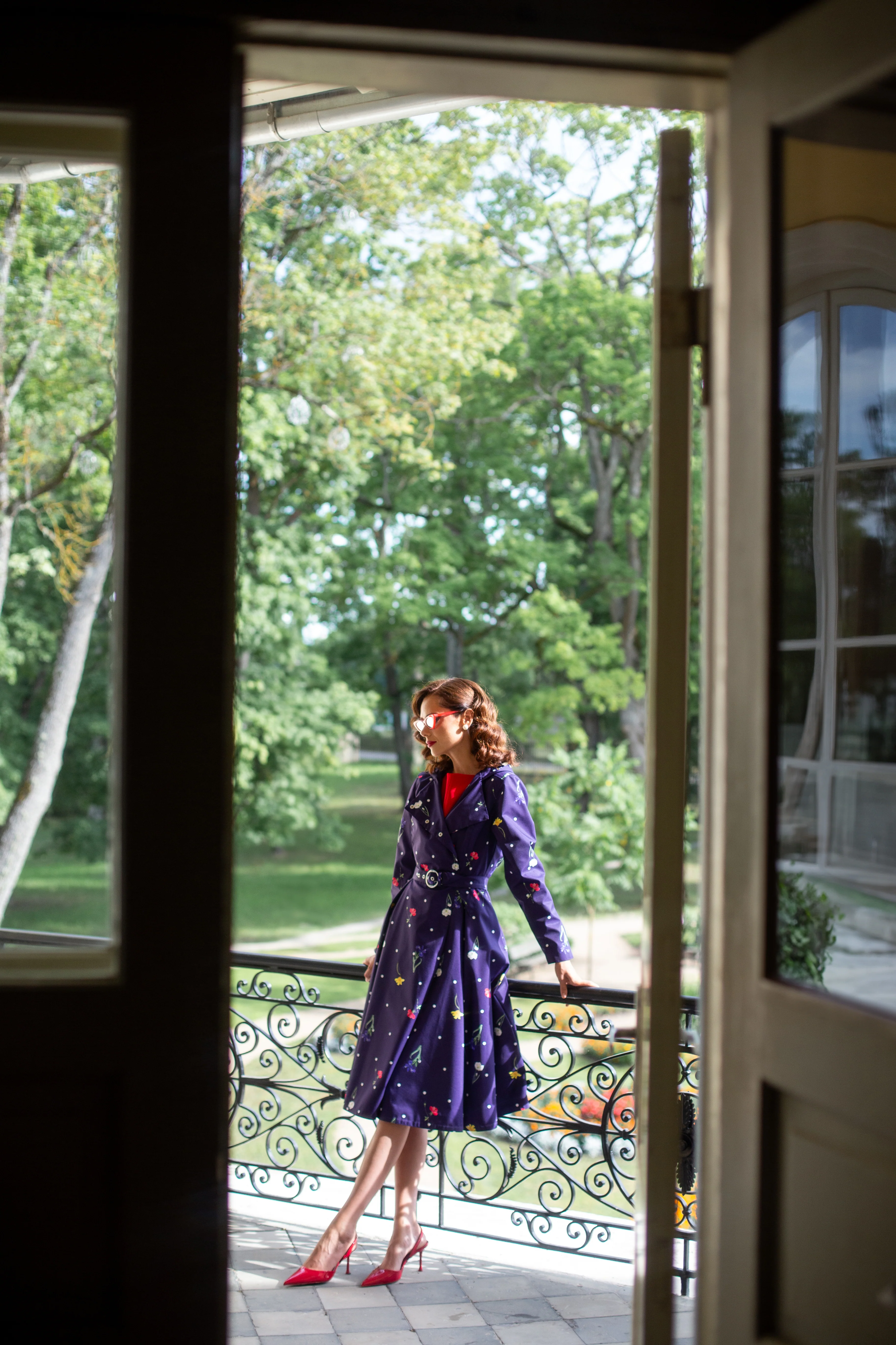 Double Breasted Trench Coat for Spring in Violet | Violet Bloom - Image 5