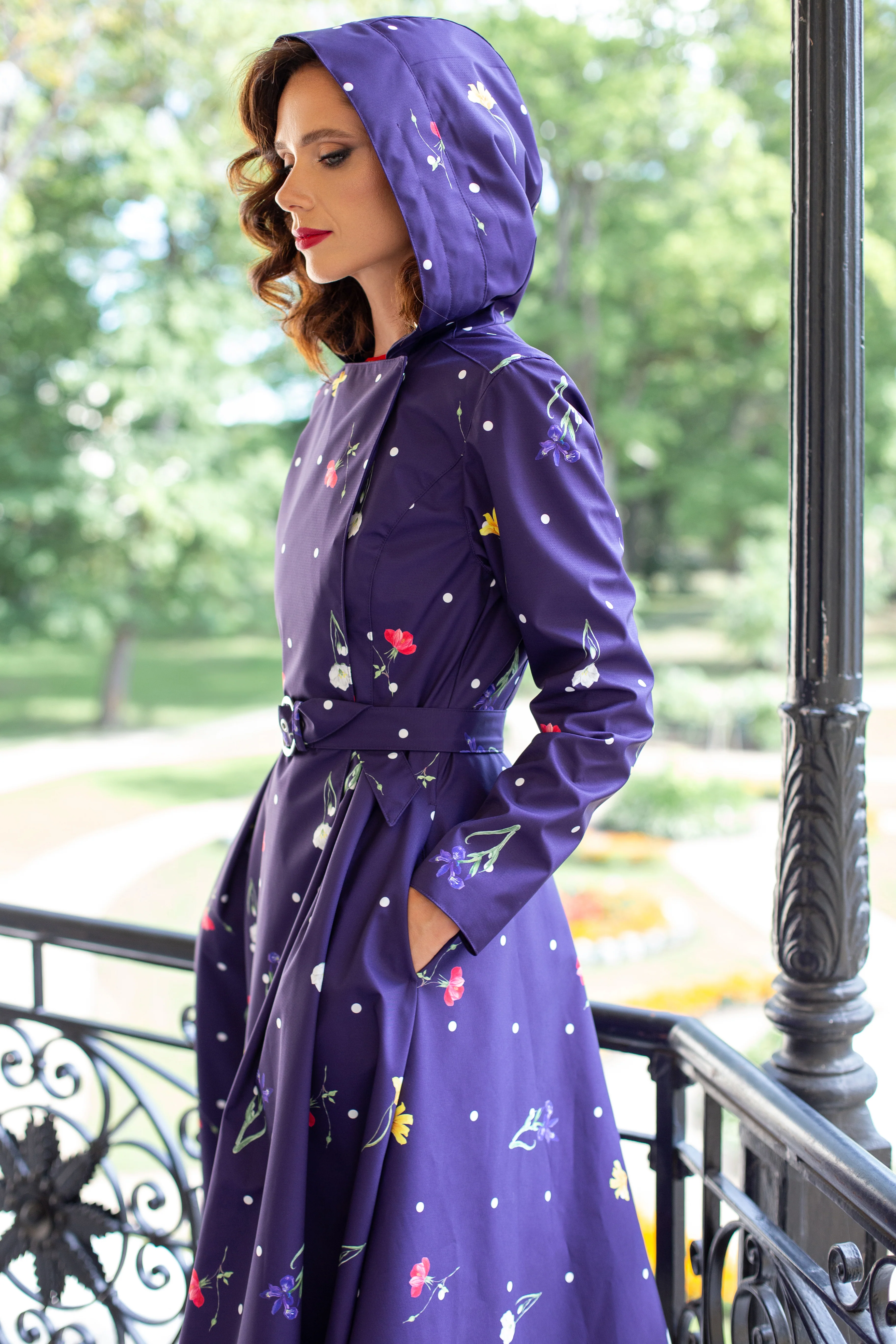 Double Breasted Trench Coat for Spring in Violet | Violet Bloom - Image 7