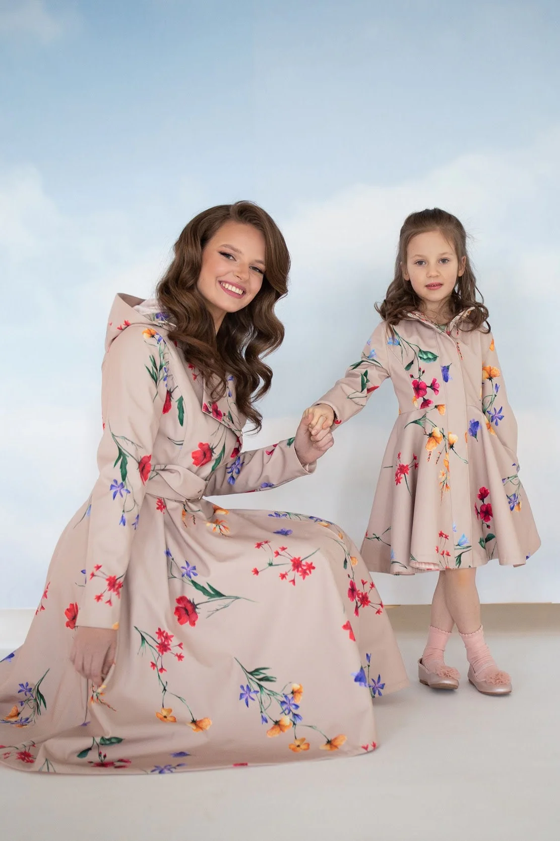 Double Breasted Trench Coat in Beige with Flower Print | Spring Bloom - Image 7
