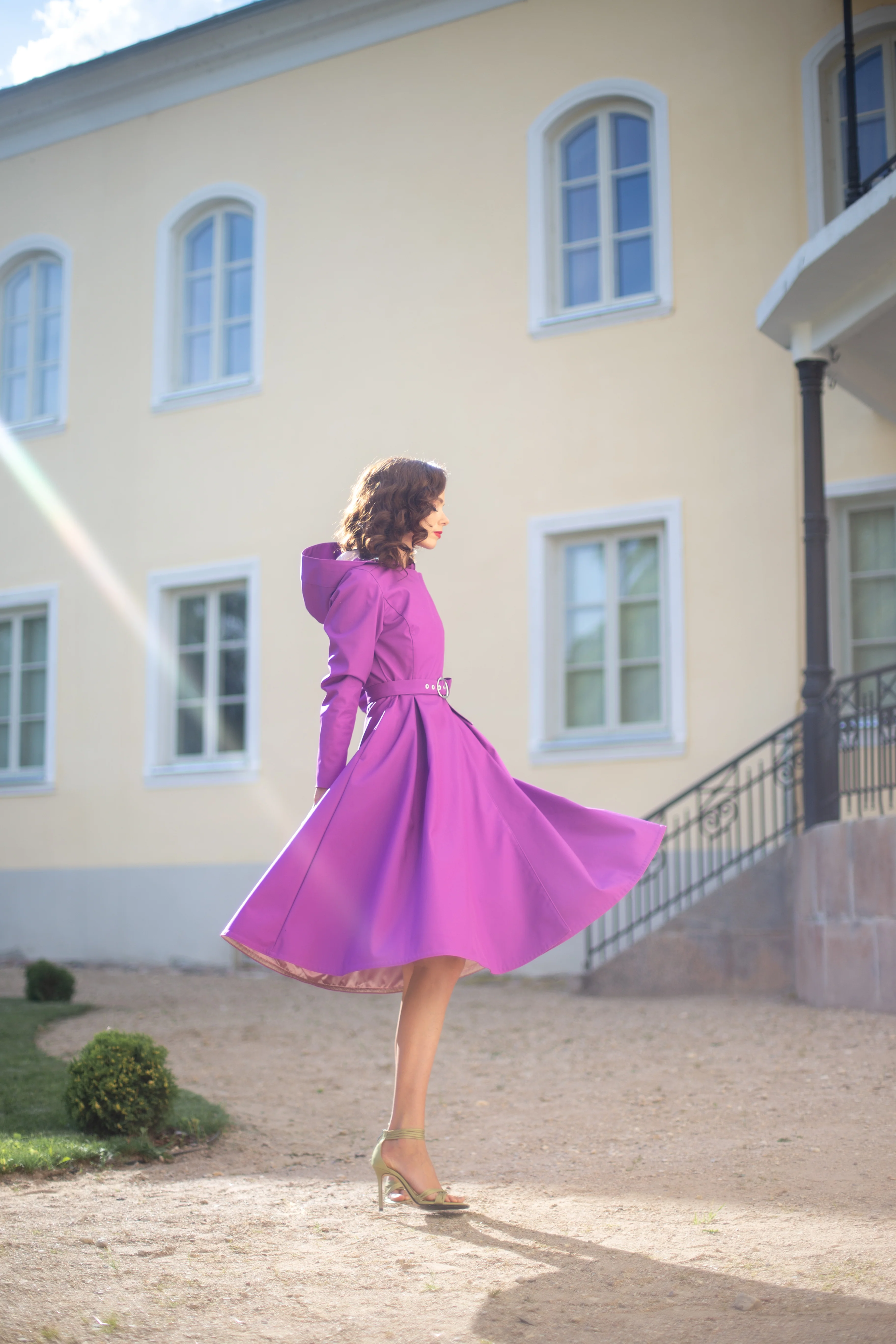 Double Breasted Trench Coat in Fuchsia | Daring Fuchsia - Image 8