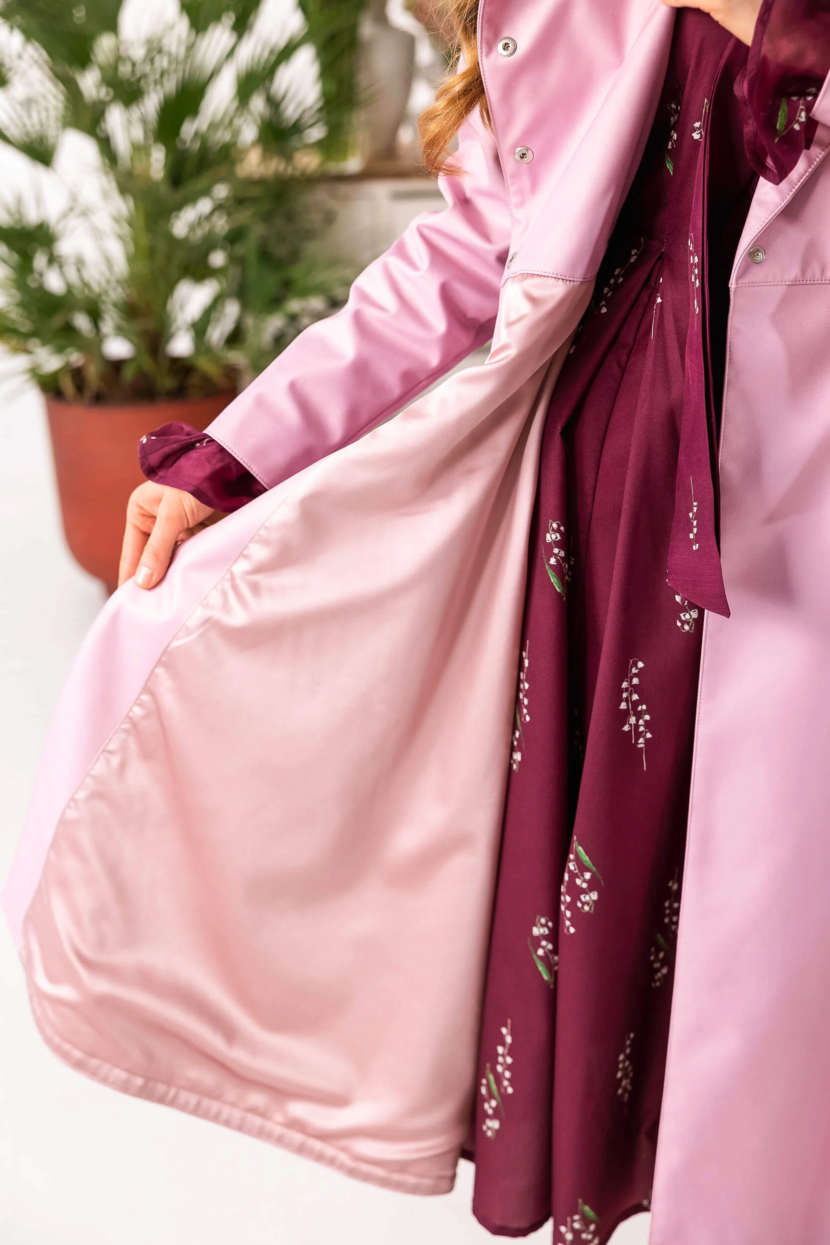 Double Breasted Trench Coat in Pink | Rosie Bow - Image 9