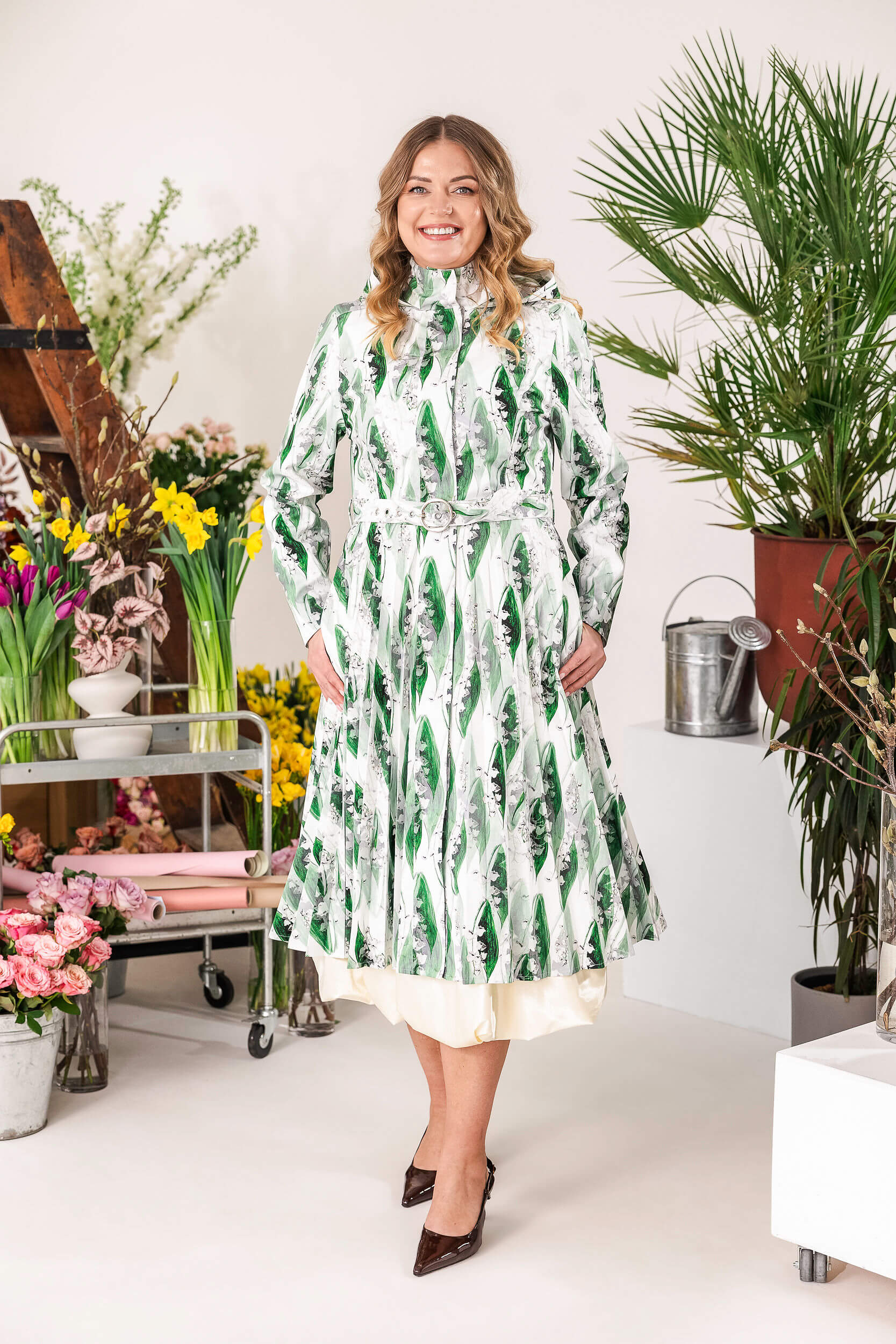 Fit and Flare Coat with A-Line Pleated Skirt for Spring | Whispers of May