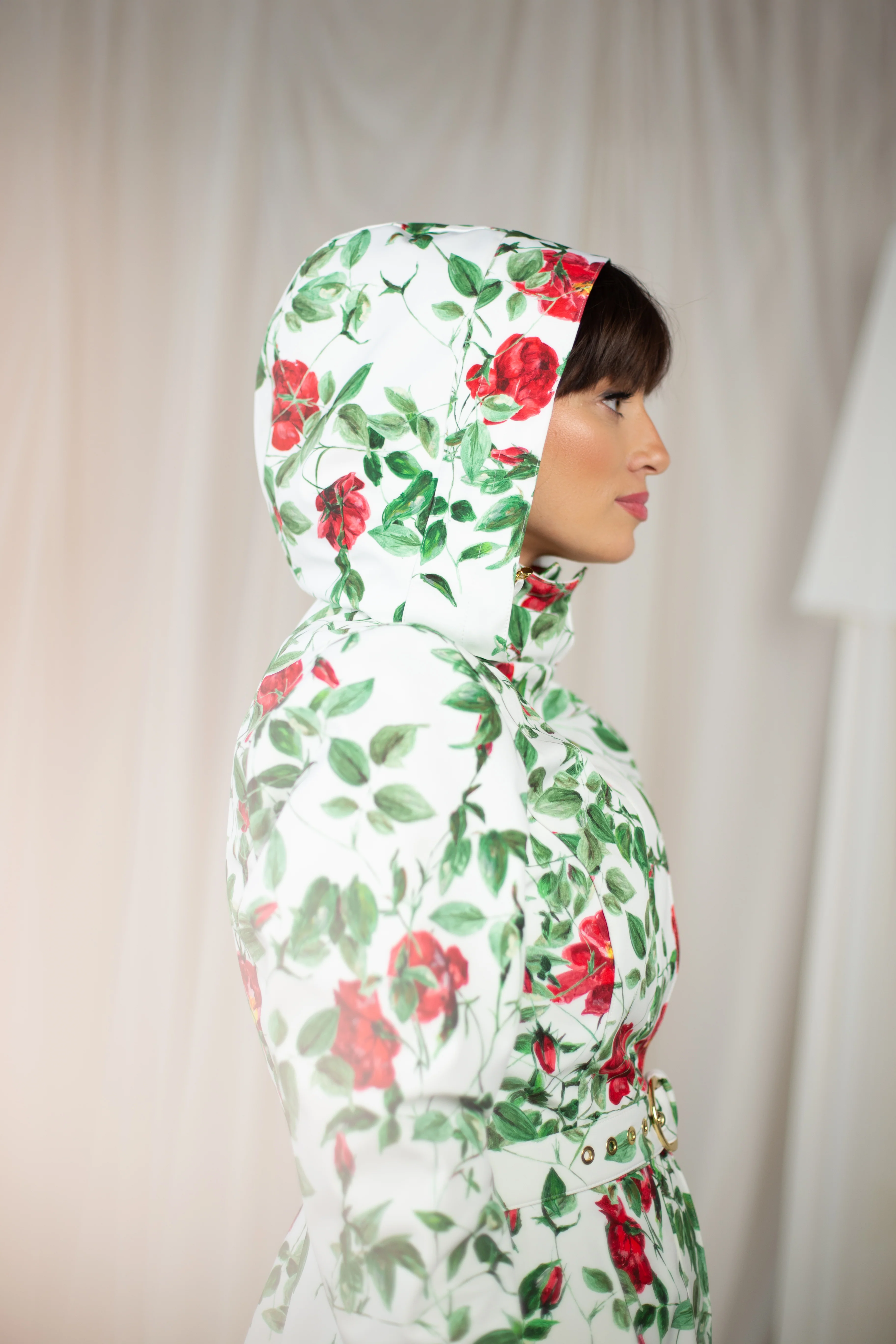 Fit and Flare Coat with A-Line Skirt in White | Charming Rose - Image 6