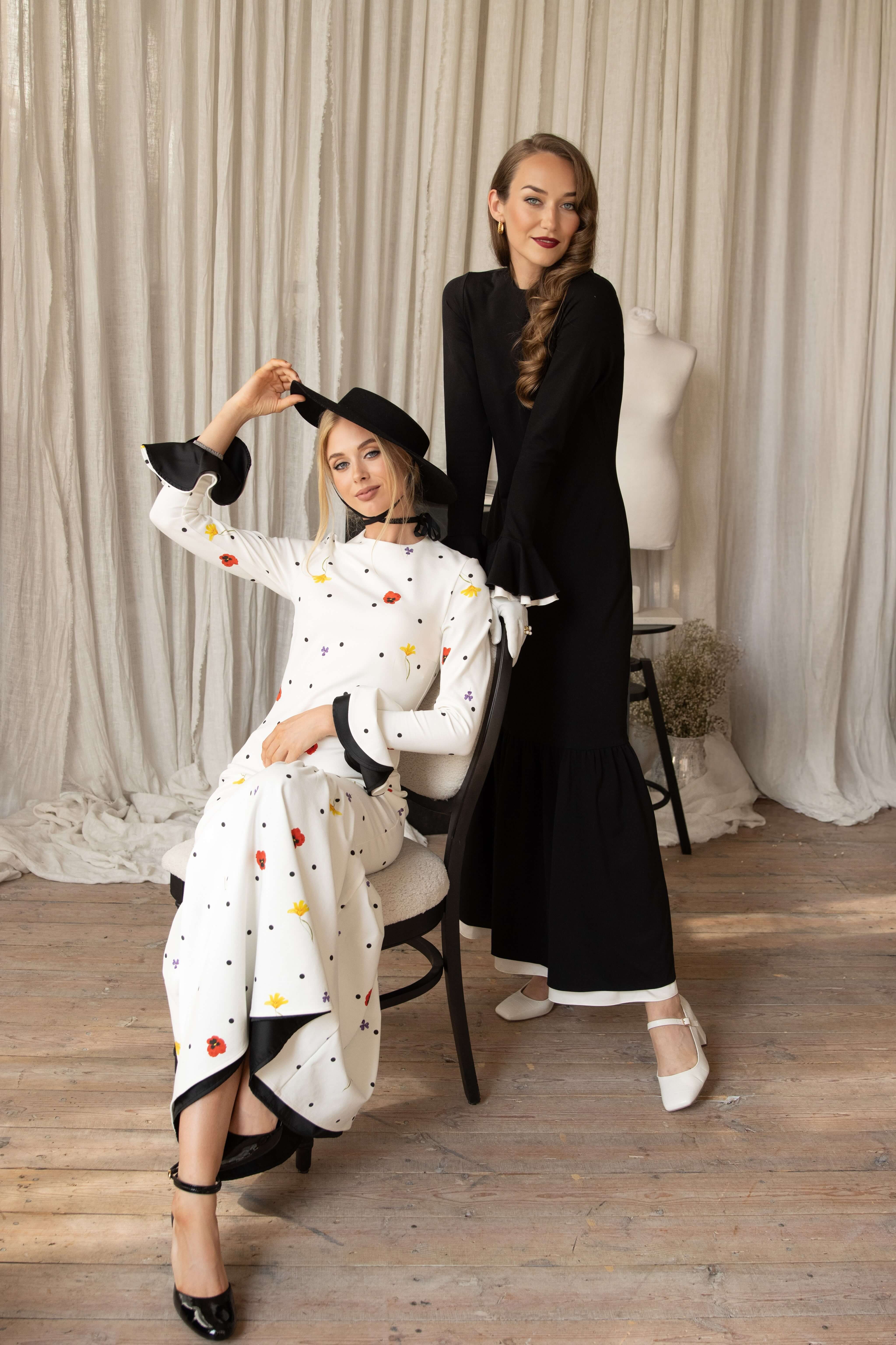 Floral Long Sleeve Maxi Dress in White | Dancing Romance - Image 9