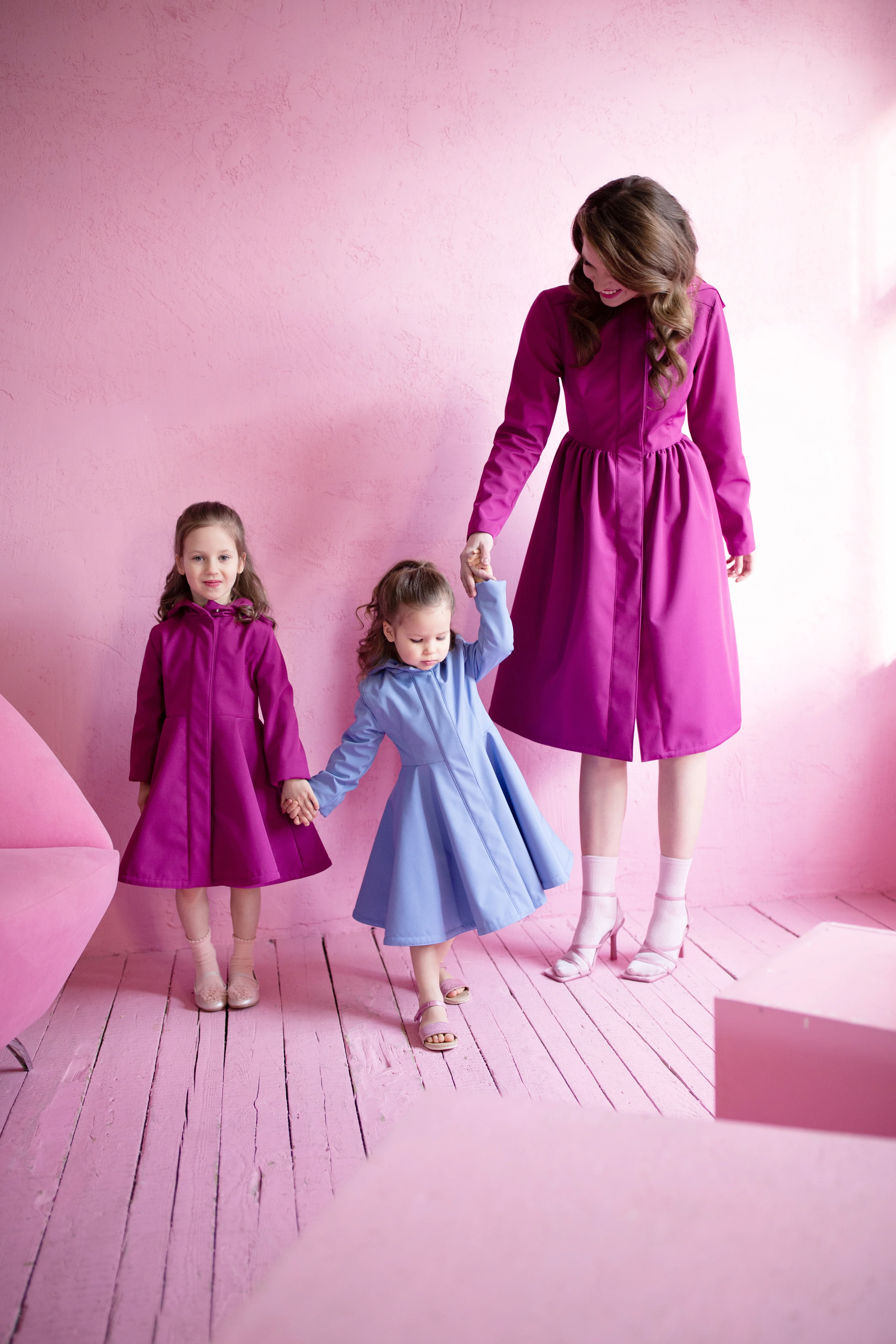 Girls' Bright Pink Coat with Hood | Raspberry Dream - Image 5