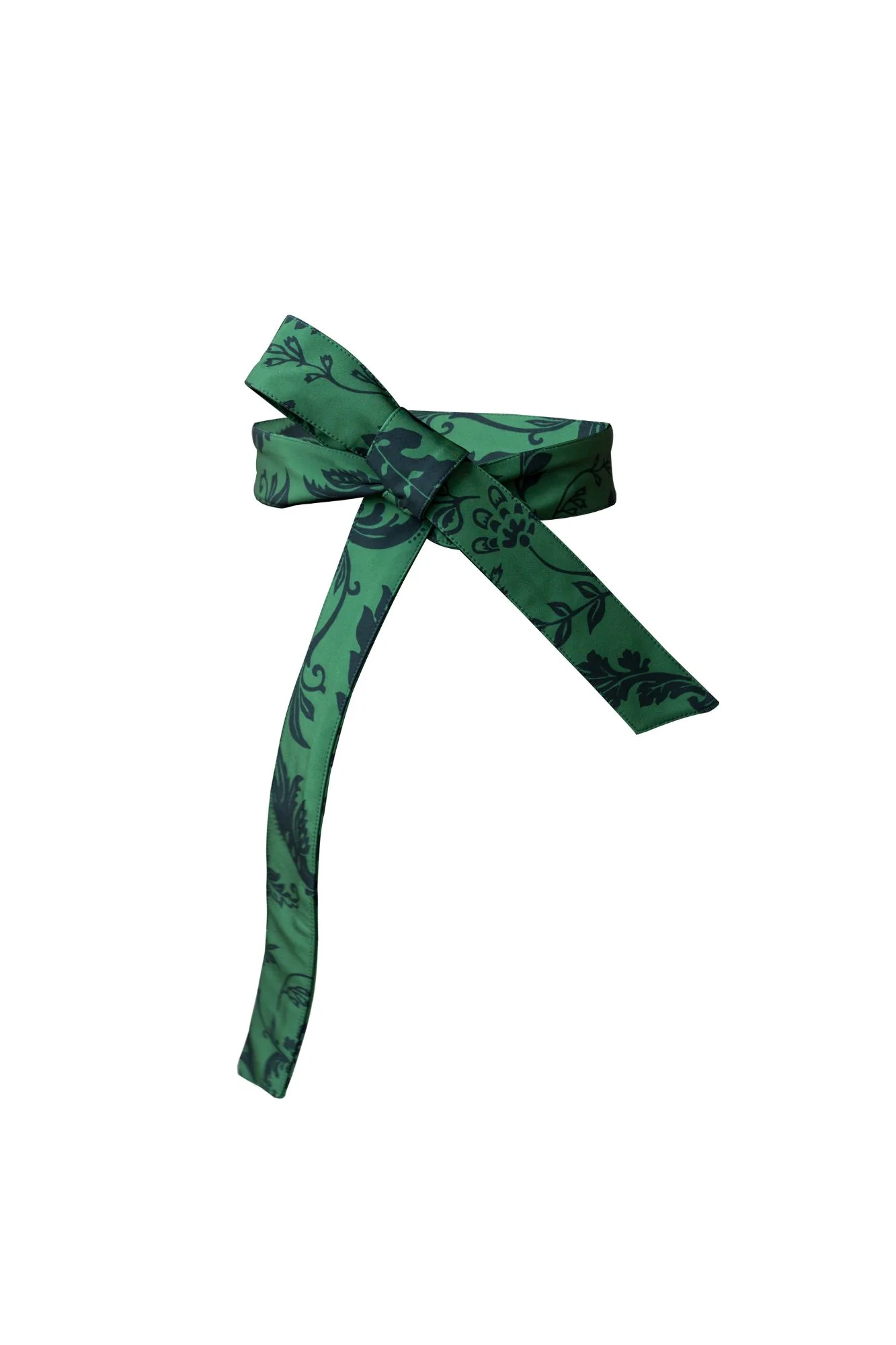 Green Belt with Black Floral Print | Forest Flower