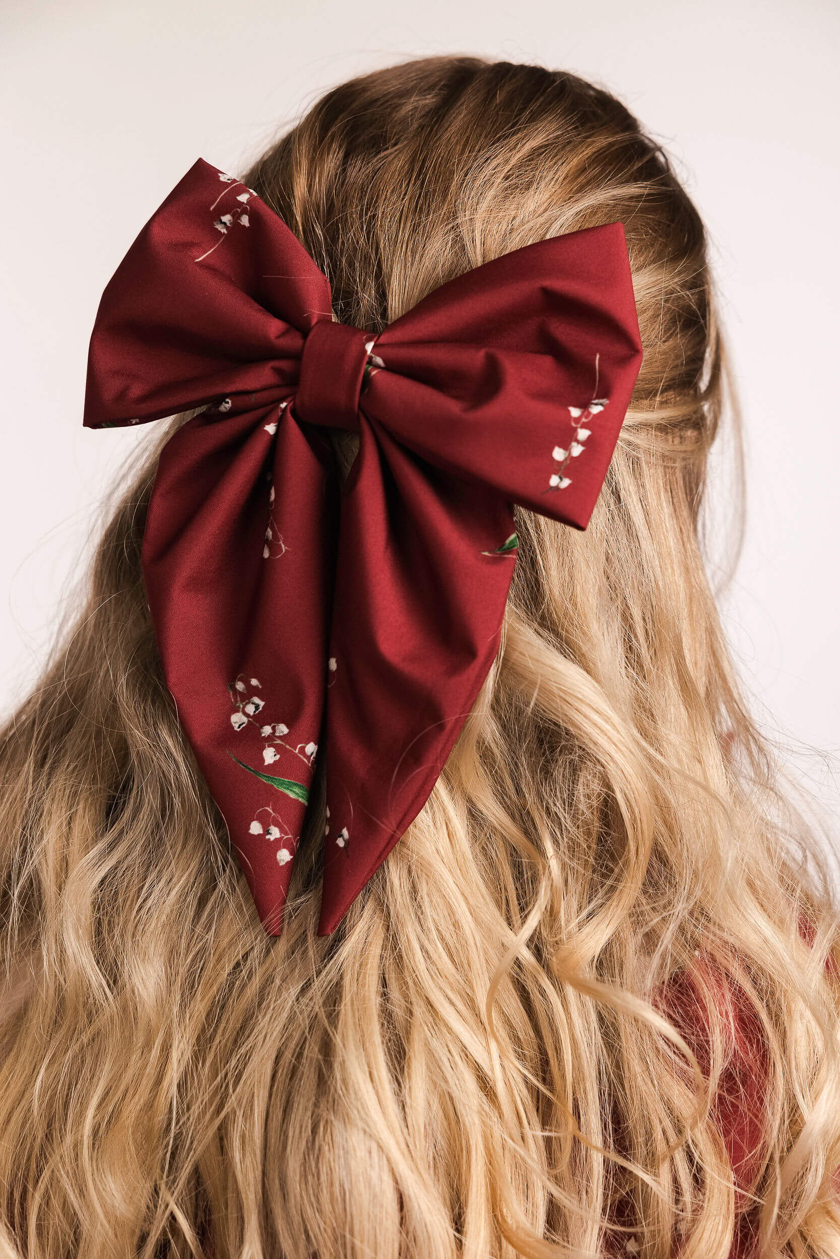 Hair Bow Clip I Crimson Lily - Image 2