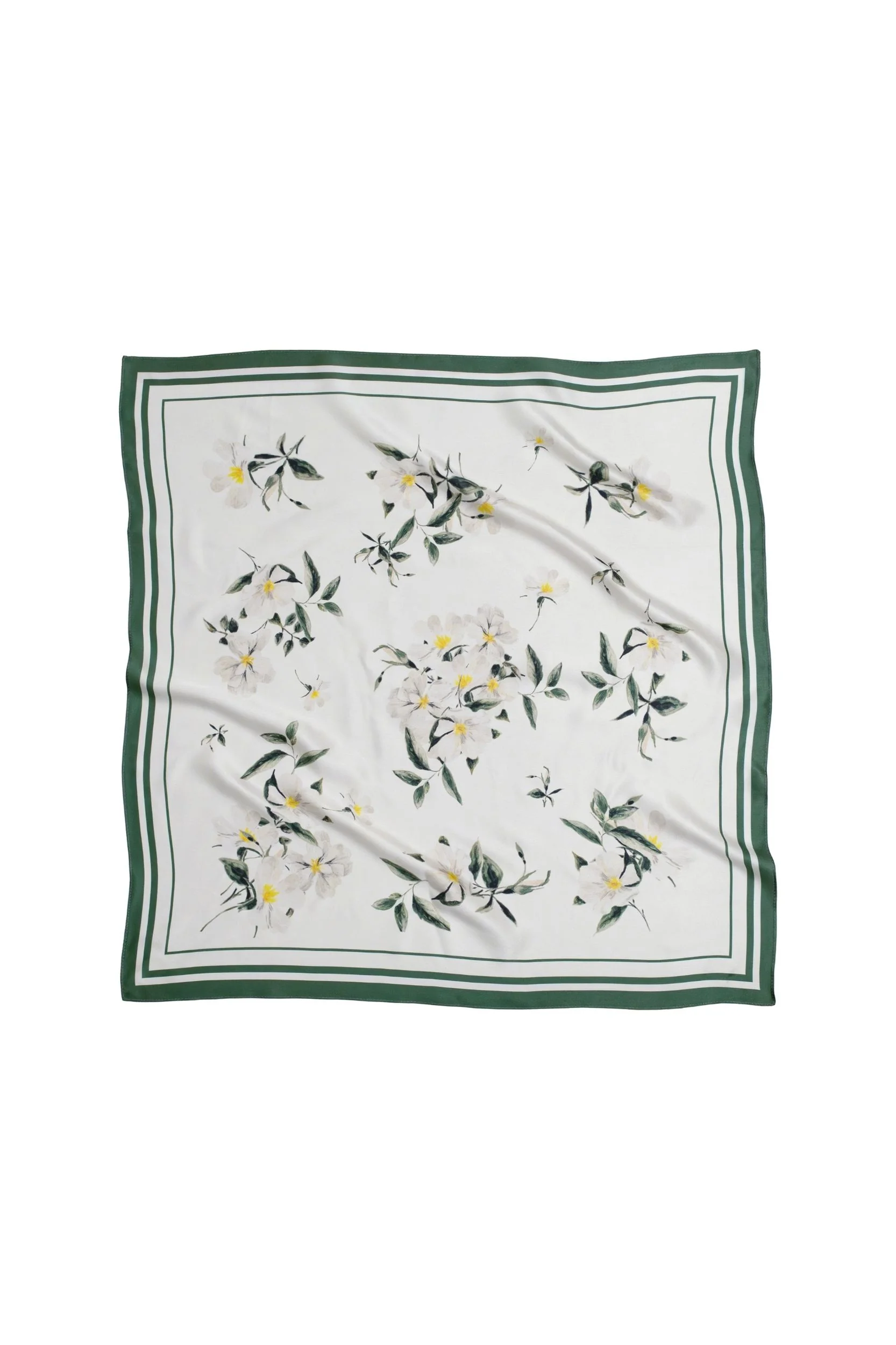 Medium Floral Natural Silk Scarf | Beige Collection