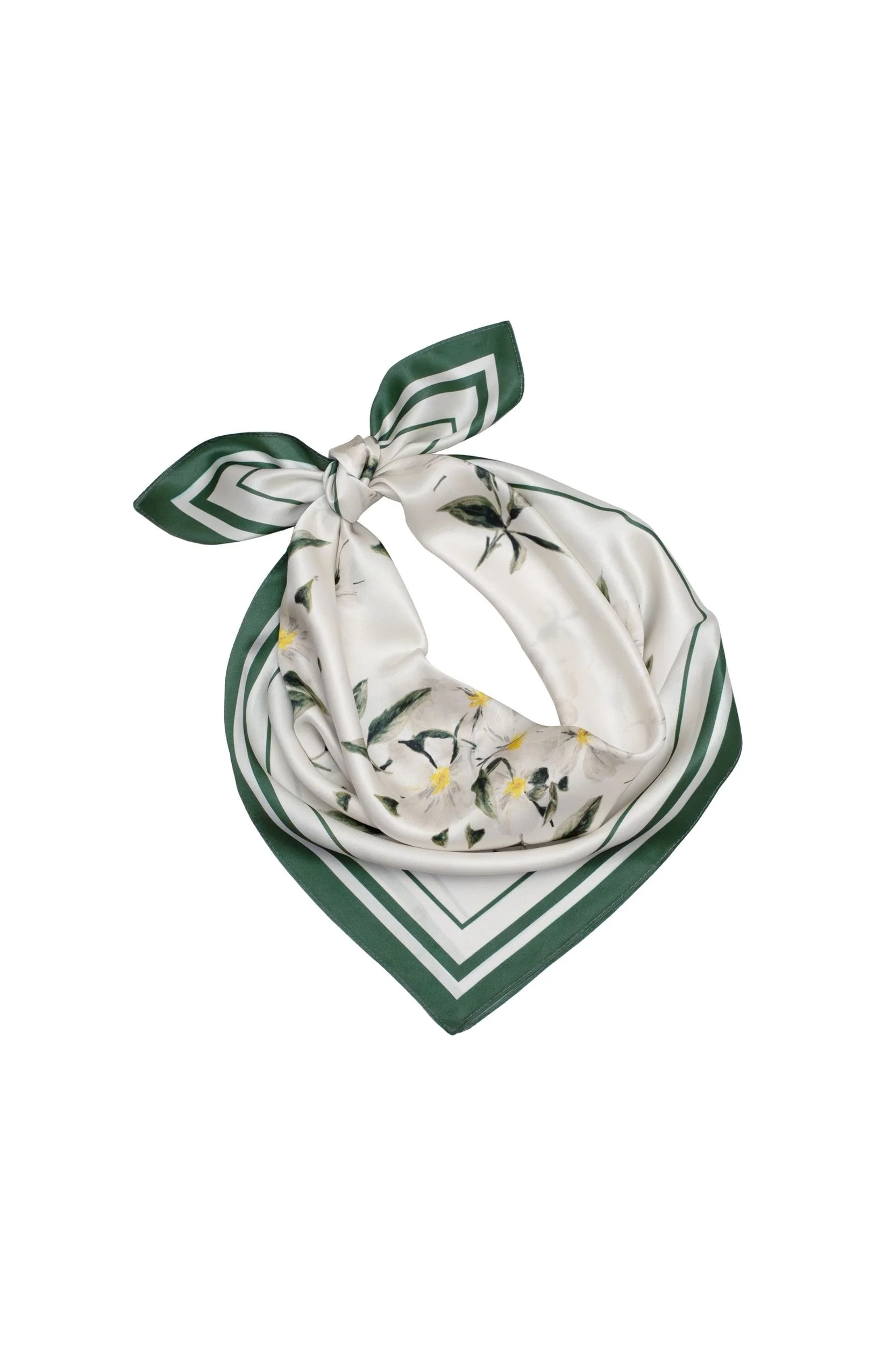 Medium Floral Natural Silk Scarf | Beige Collection - Image 5