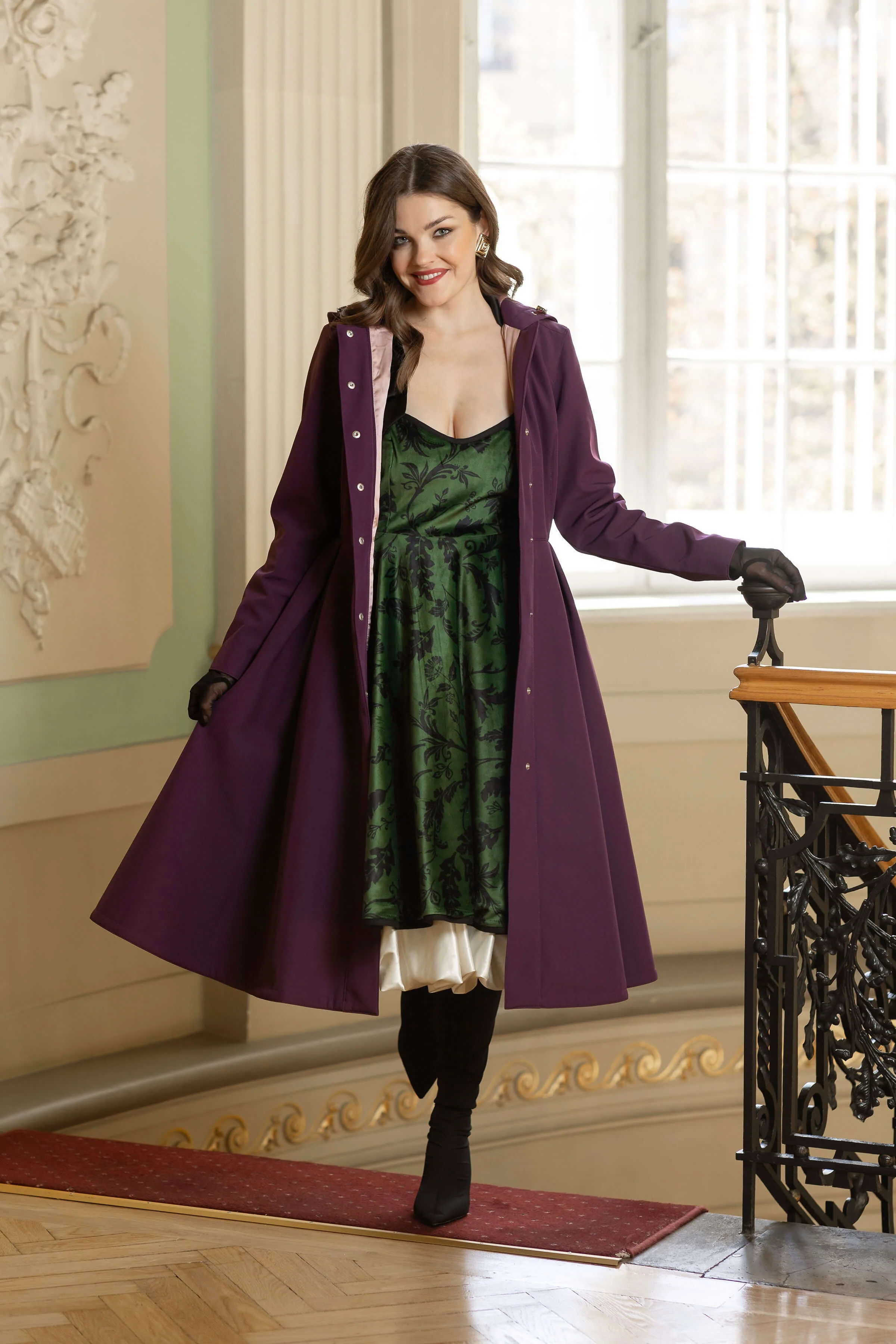 Velvet A-Line Dress with Tie Straps | Forest Kiss - Image 10