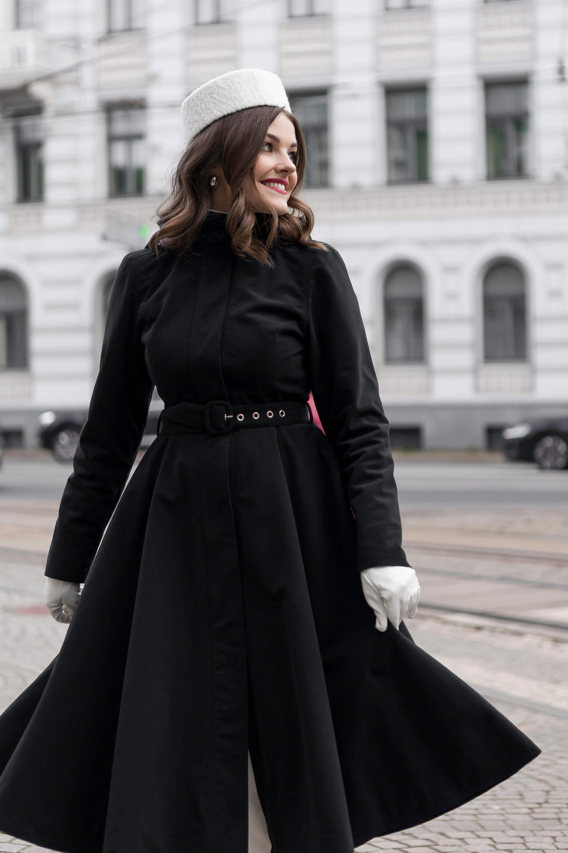 Warm Women’s Single Breasted Fit and Flare Coat | Obsidian Frost - Image 3