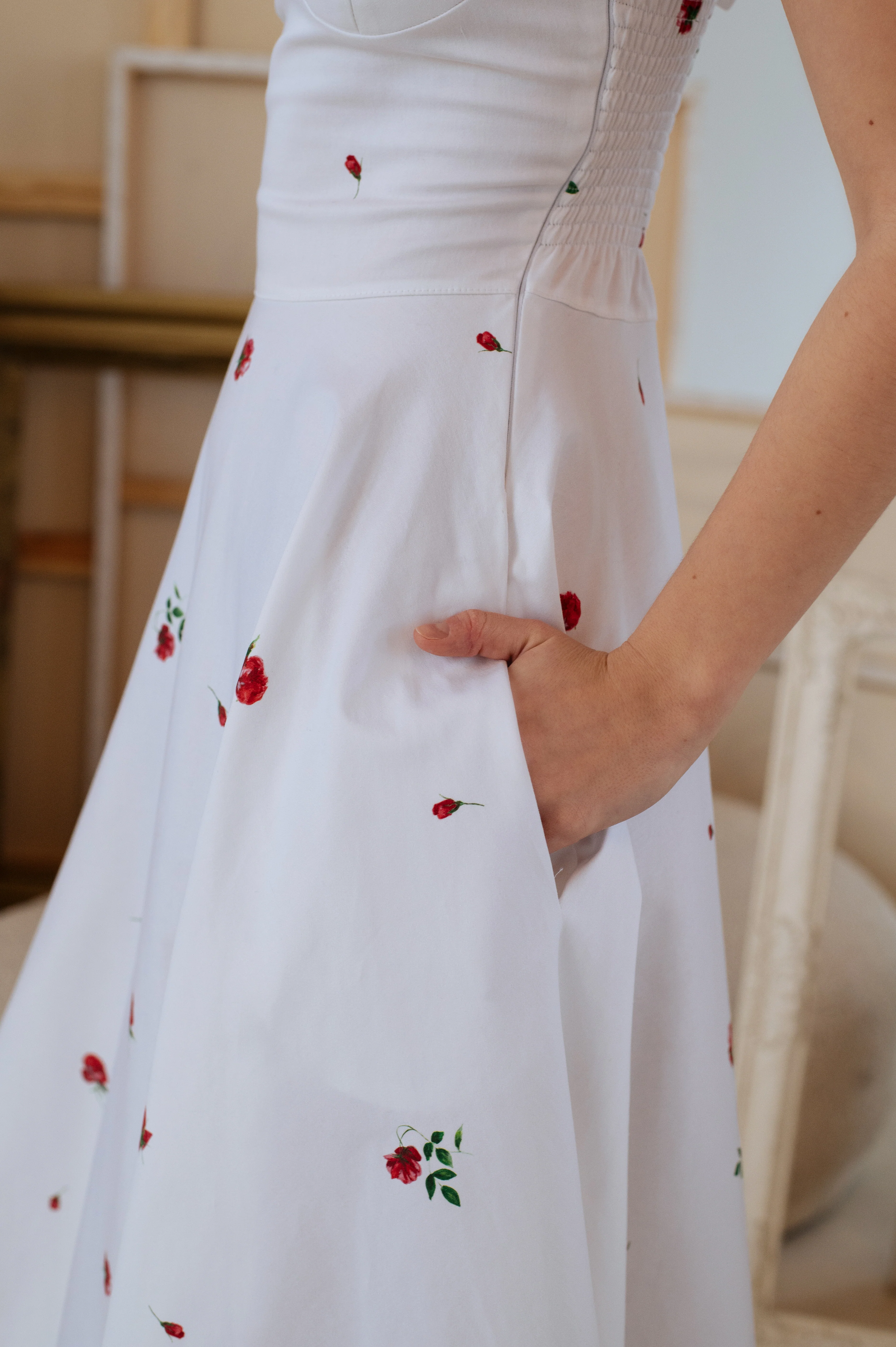 Fit and Flare Dress in White | Petite Fleur - Image 5