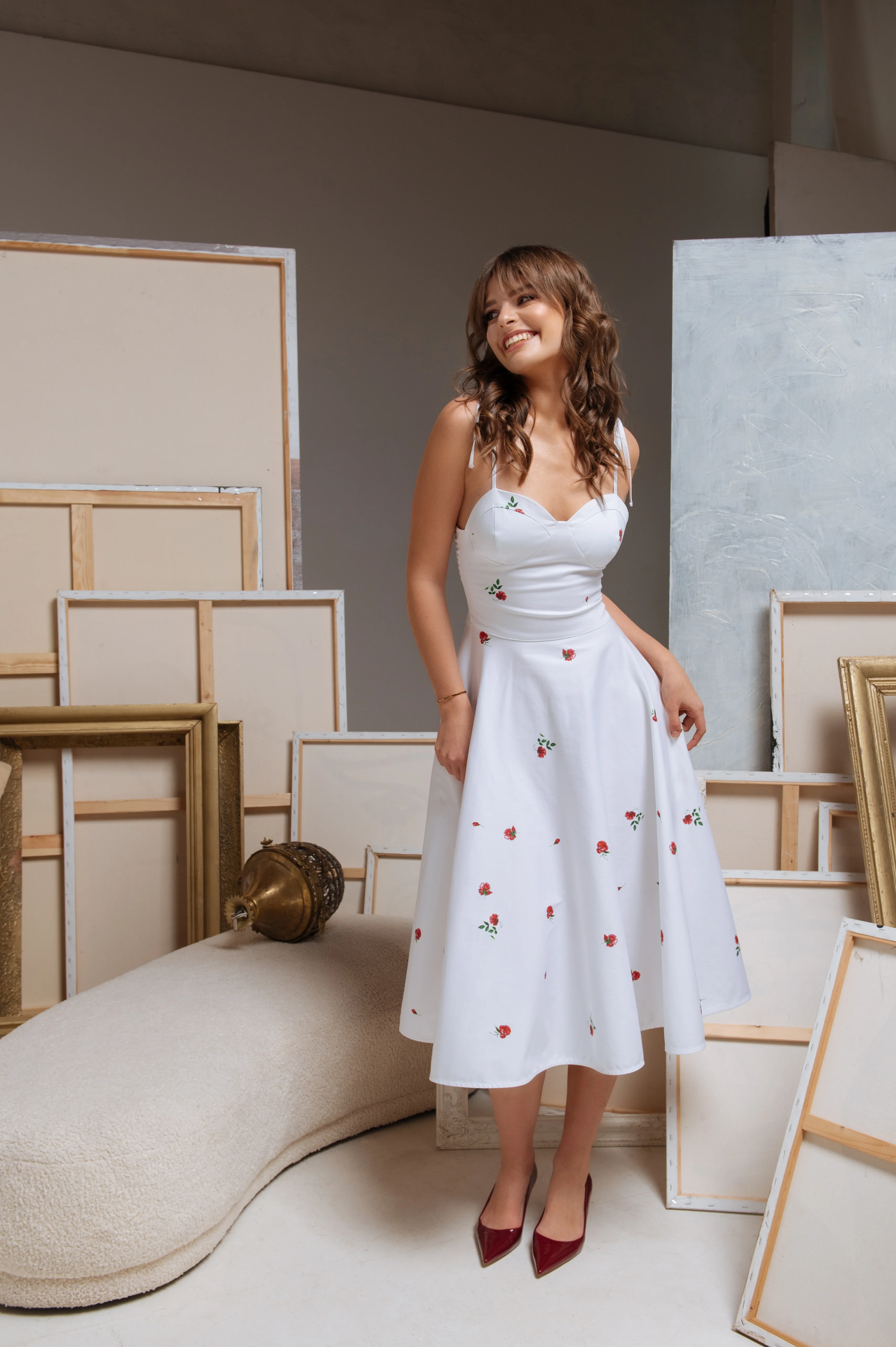 Fit and Flare Dress in White | Petite Fleur - Image 6