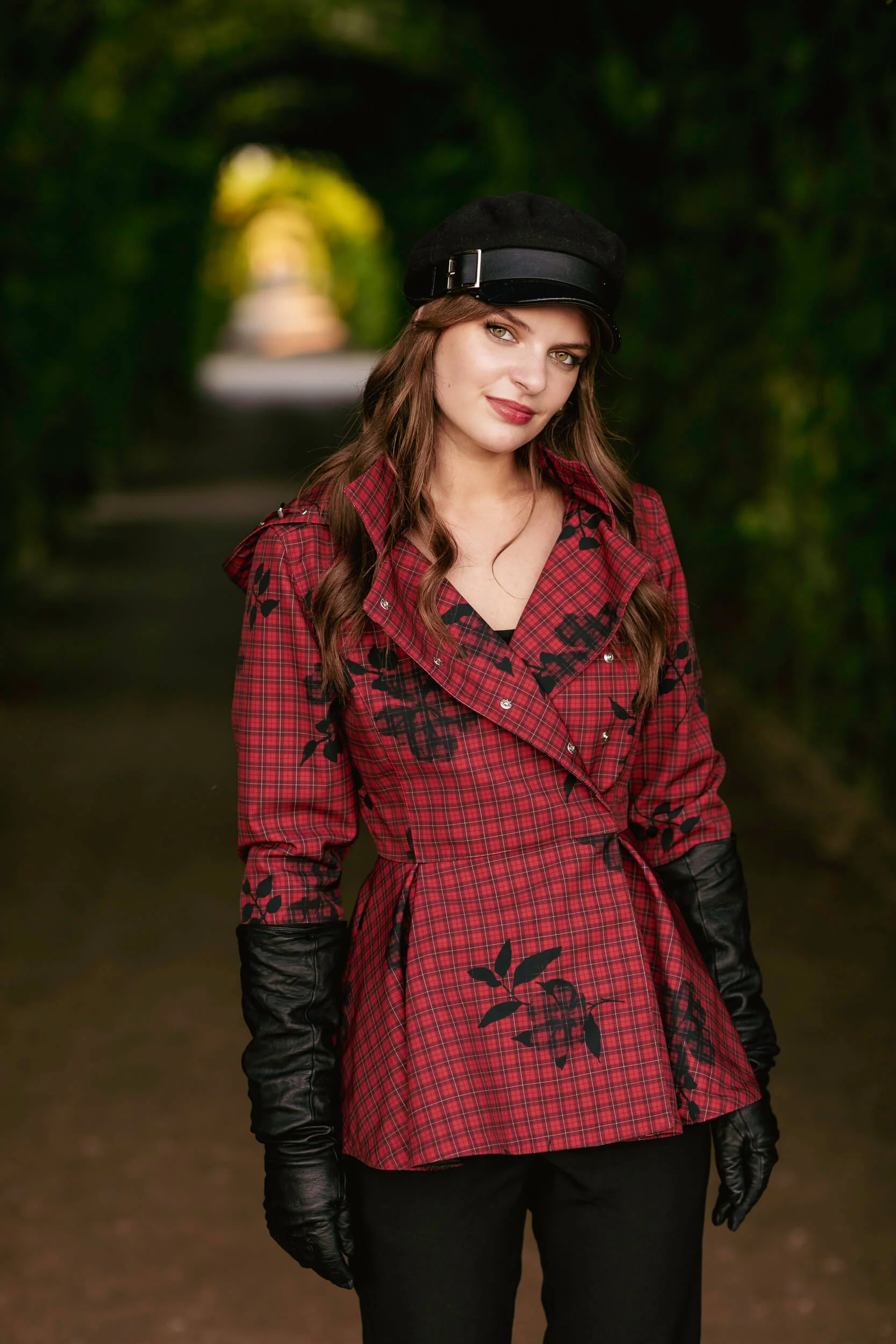 Double Breasted Jacket with Detachable Hood in Red | Crimson Heart - Image 8