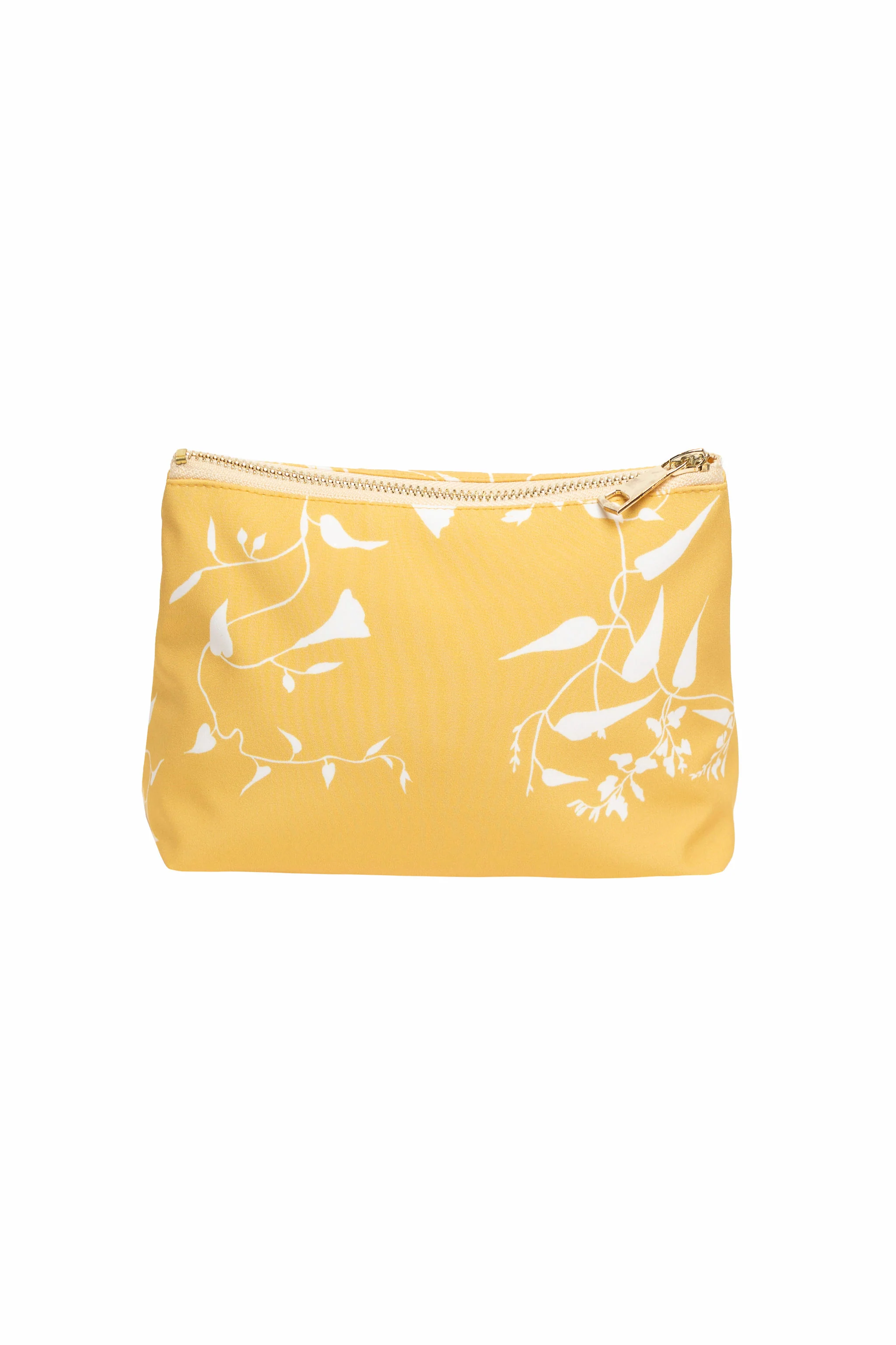 Yellow Makeup Bag with Floral Print | Majestic Yellow