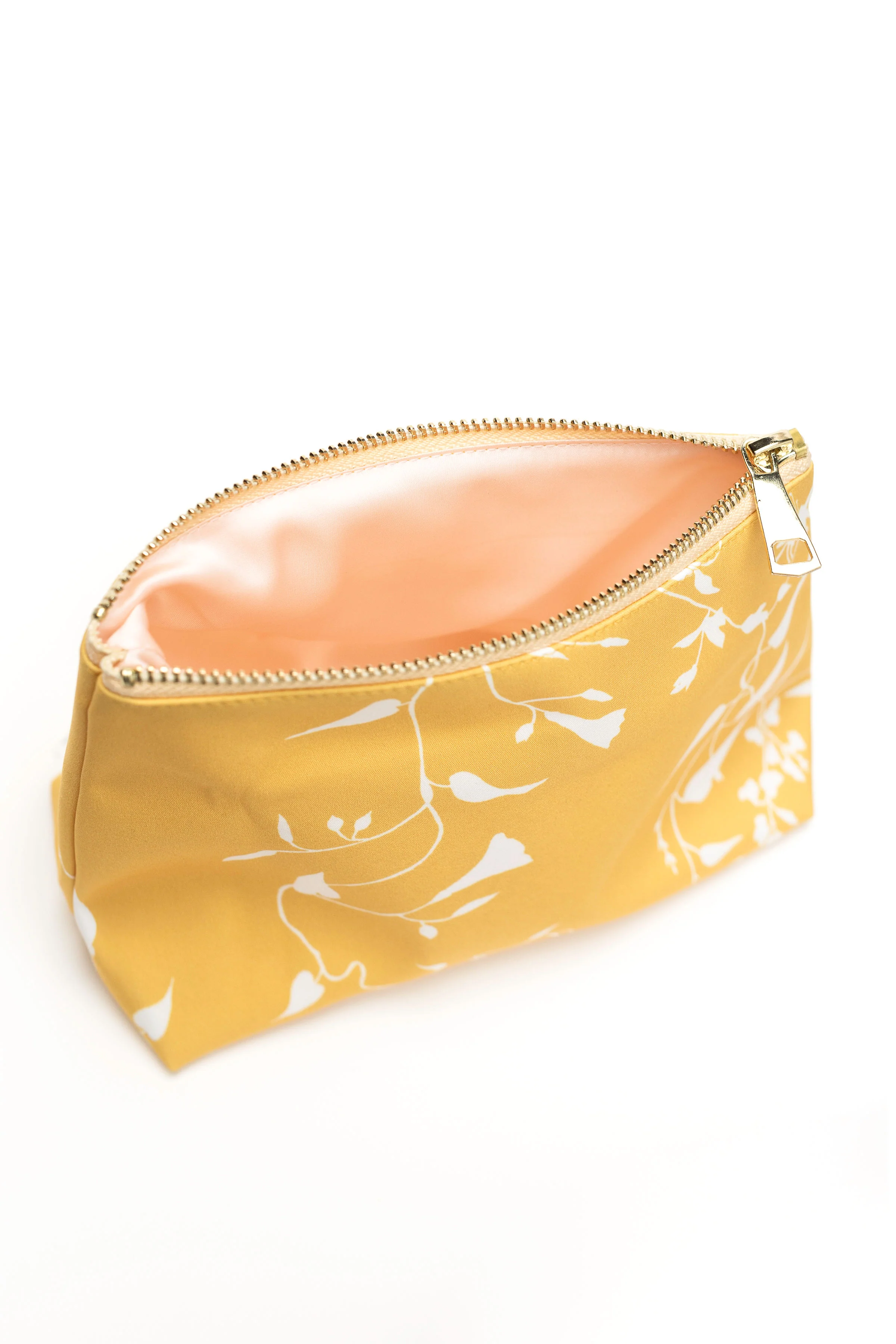 Yellow Makeup Bag with Floral Print | Majestic Yellow - Image 2